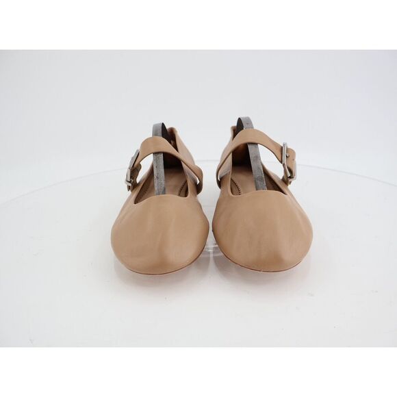 Cinq à Sept Women's Sofia Mary Jane Ballet Flats Size 39 9 Tan Brown Leather - Picture 2 of 12